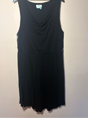Maeve Anthropologie Black Cowl Neck Dress 2X Flowy Stretch Plus Size